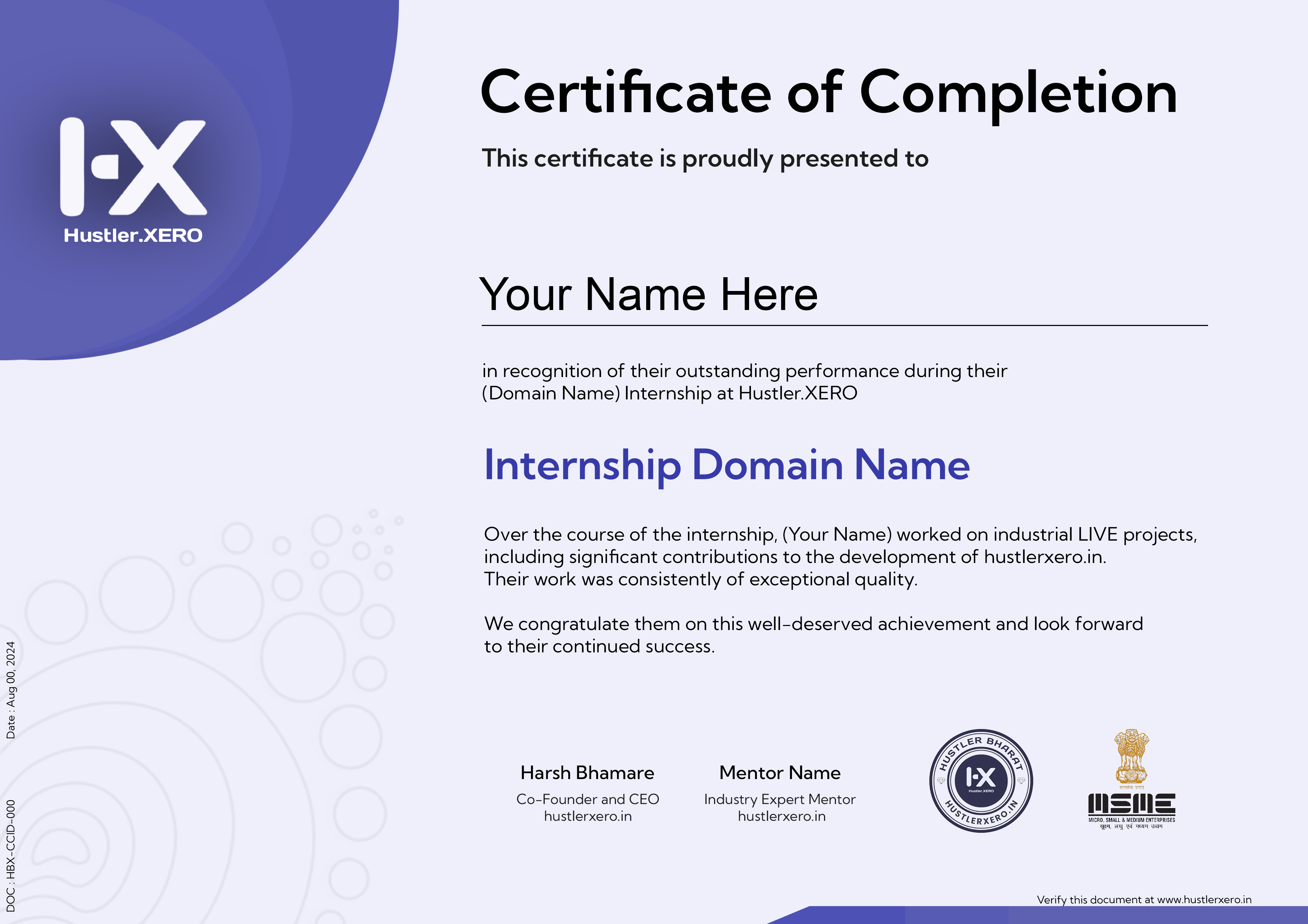 Certificate of Completion